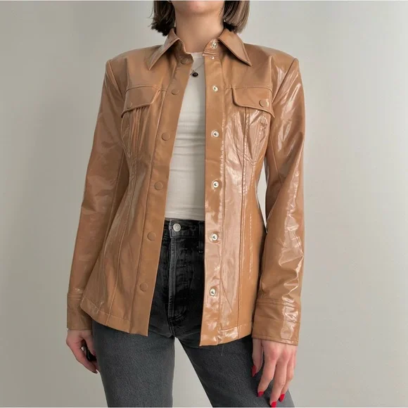 Camila Coelho Taurus Shacket Brown - Picture 7 of 11